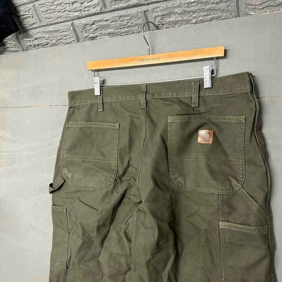 Carhartt Other - Carhartt Mens Cargo Pants Work Utility Khaki Green Canvas Size 42x30